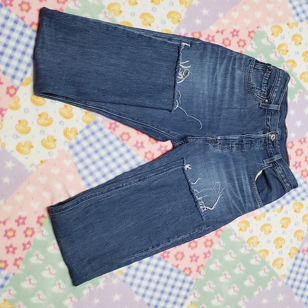 Dark Wash Altered Levi's 501 high Waist Mom jeans